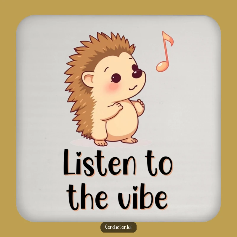Funny Hedgehog Cue Coaster: Protect Surfaces with Musical Flair