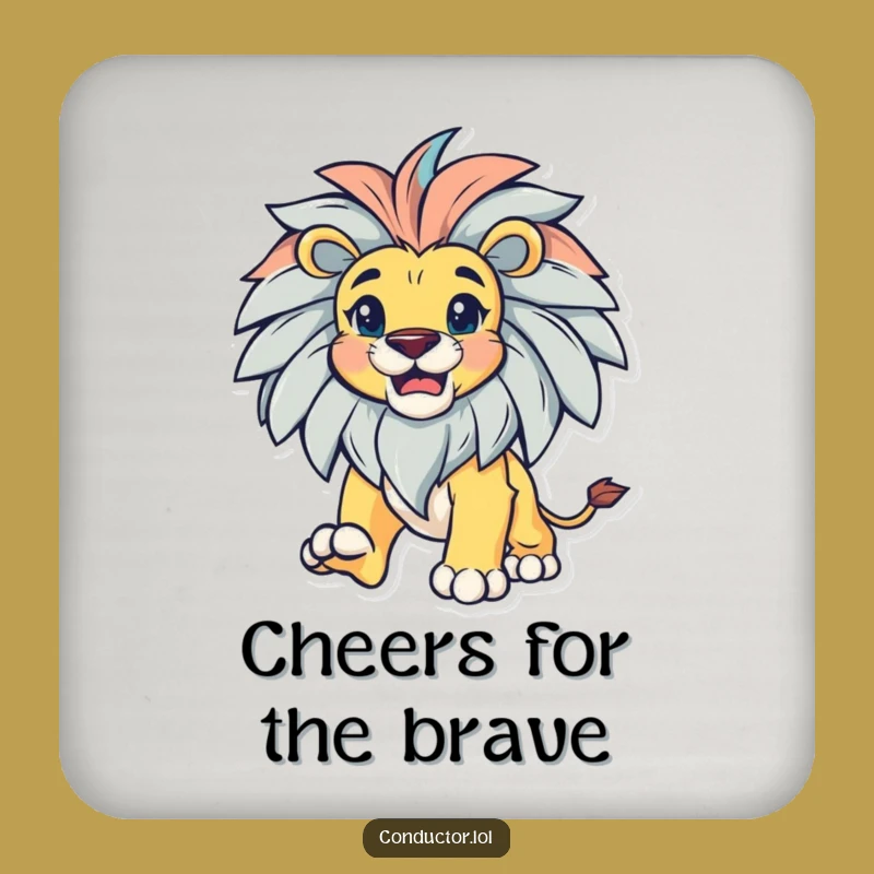 Funny Lion Leading Coaster Set: Majestic Table Protection, Bold Gift