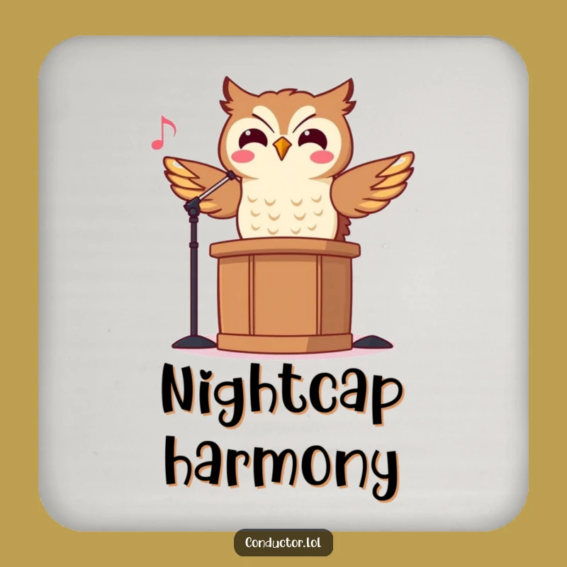 Funny Owl Conductor Coasters: Protect Surfaces with Maestro Wisdom