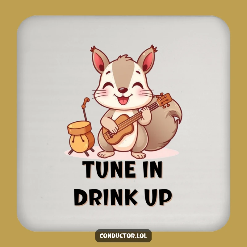 Funny Squirrel Coaster: Protect Surfaces with Musical Charm