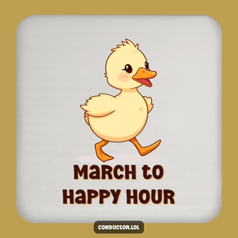 Funny Duckling Coasters: Spirited Marcher Drink Set, Unique Funny Gift!