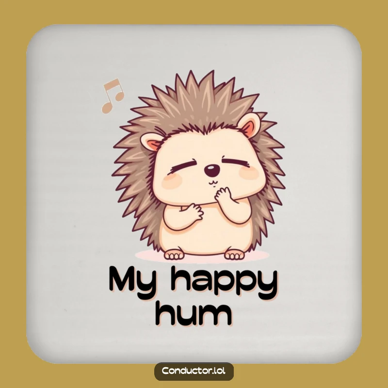 Funny Hedgehog Music Coasters - Protect Surfaces with Humorous Art