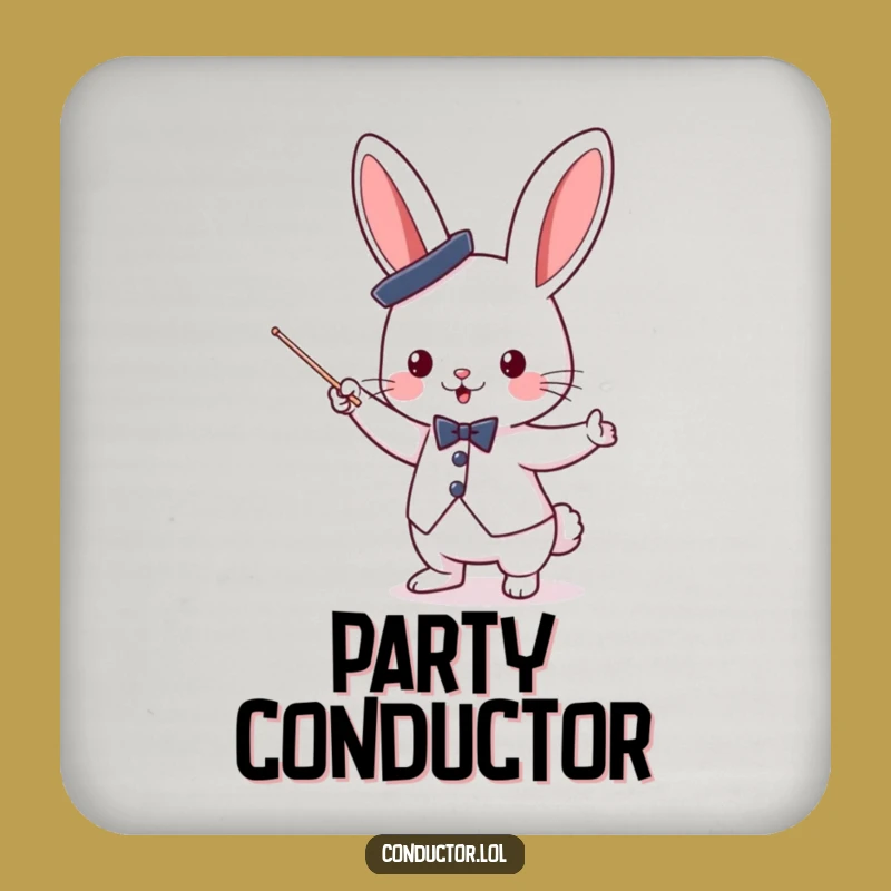 Funny Bunny Conductor Coasters: Protect Surfaces with Harmony