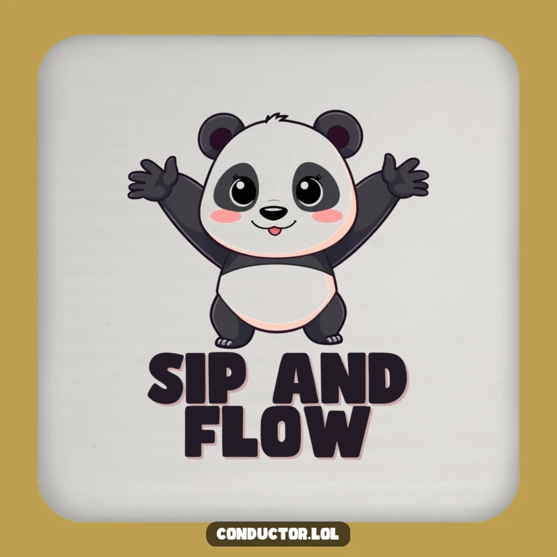 Funny Panda Performer Coaster: Hilarious Dramatic Drink Protector
