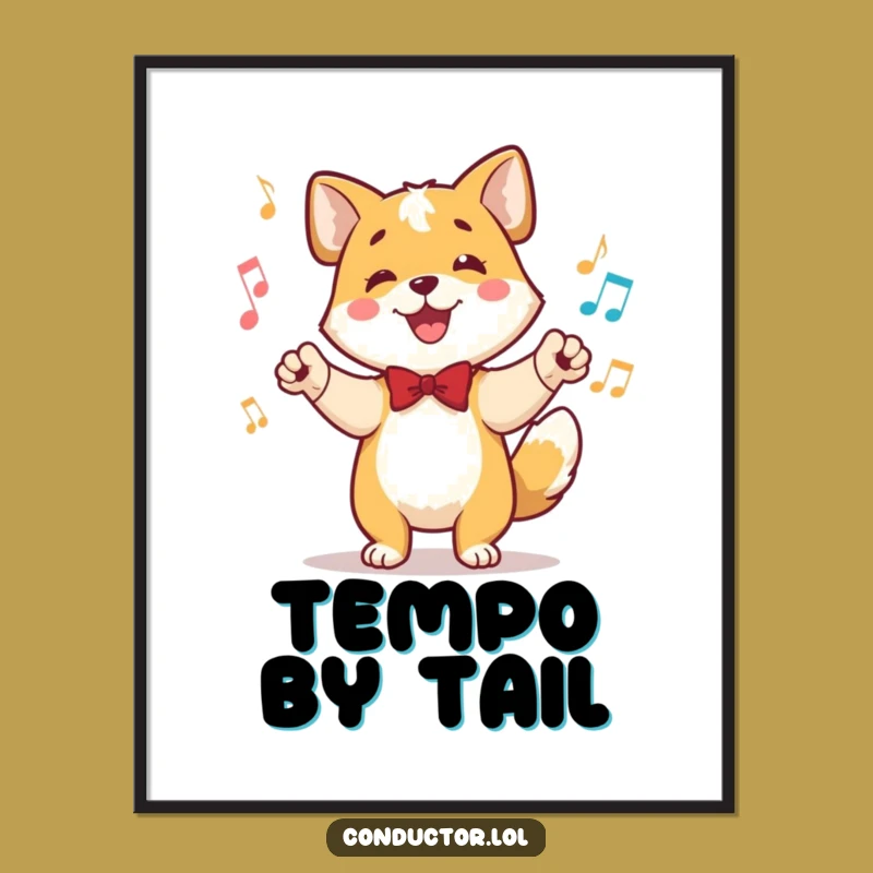 Funny Dog Conductor Poster: Vibrant Art for the Musical Enthusiast's Wall