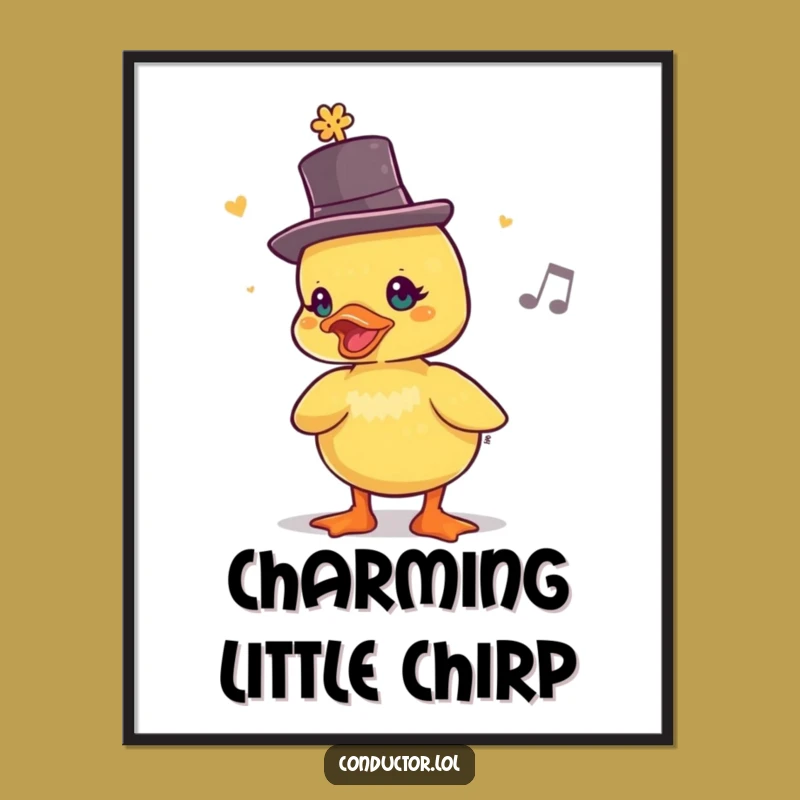 Funny Duckling Maestro Poster: Humorous Wall Decor Gift for Cheerful Spaces