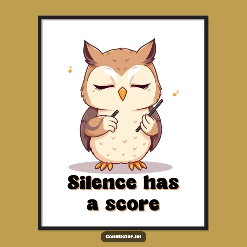 Funny Owl Conductor Poster: Add Wise Musical Whimsy to Your Walls!