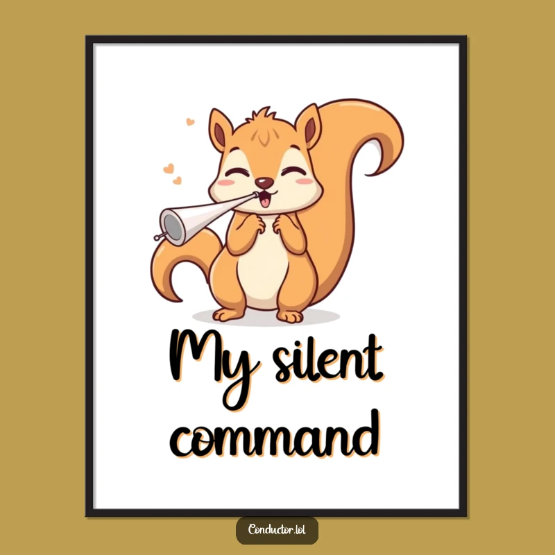 Funny Squirrel Conductor Poster: Add Musical Whimsy to Your Walls with This Art!