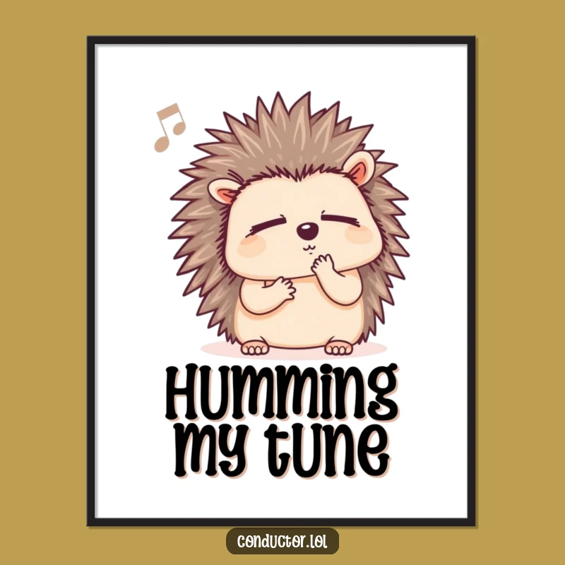 Funny Hedgehog Music Art Poster - A Harmonious and Humorous Wall Decor Gift