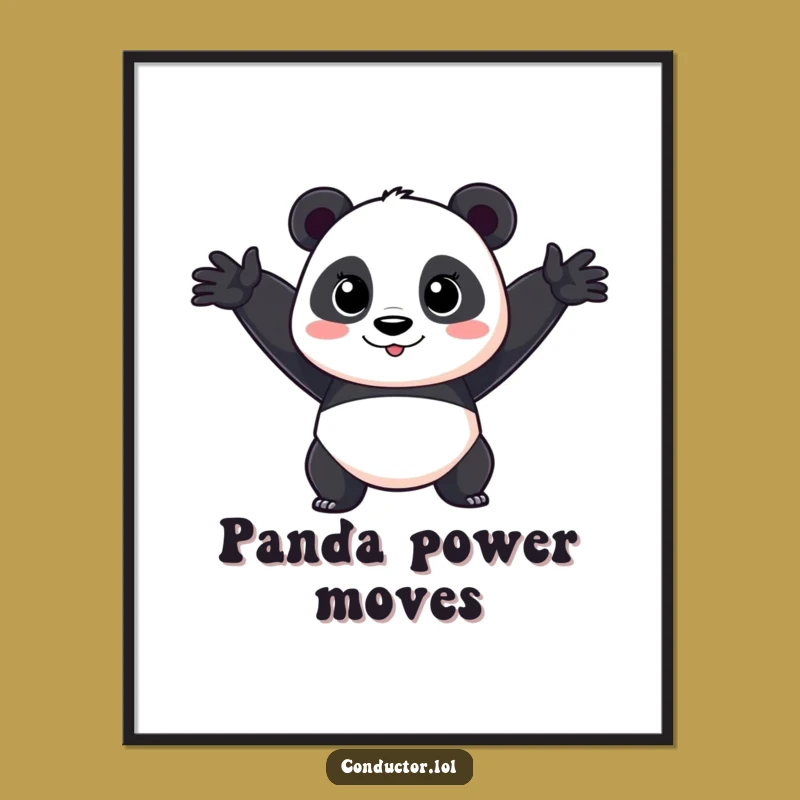 Funny Panda Performer Poster: Vibrant & Dramatic Wall Art for Stage Lovers