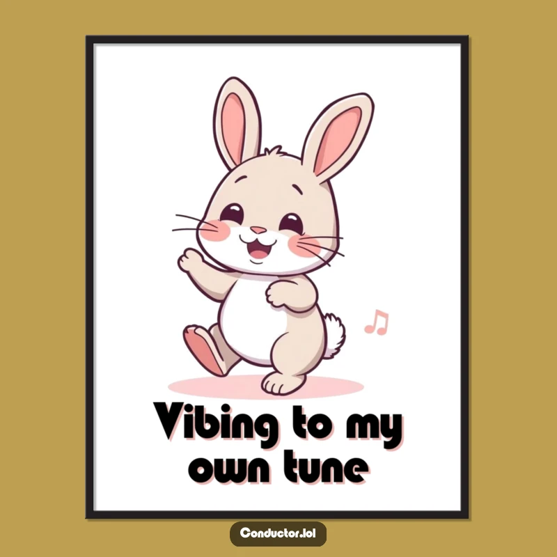 Funny Rabbit Poster: Bring Cheerful Rhythm and Humor to Your Walls