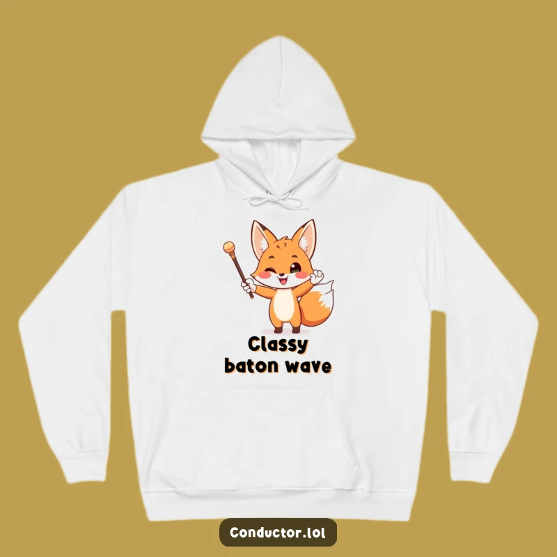 Funny Fox Conductor Hoodie: Dapper Maestro Style and Warmth