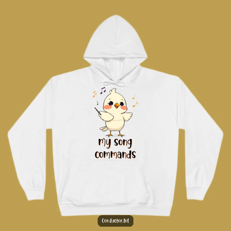 Cozy Funny Bird Conductor Hoodie - Warm Maestro Chirp Gift for Music Fans