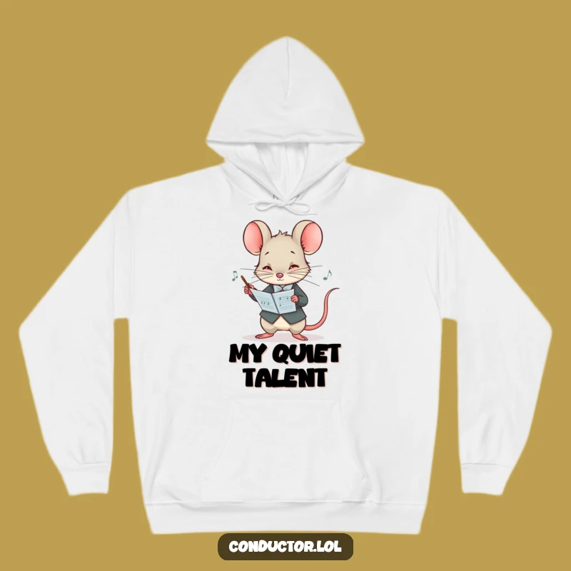 Cozy Funny Mouse Conductor Hoodie - Warm Maestro Score Study Gift for Fans