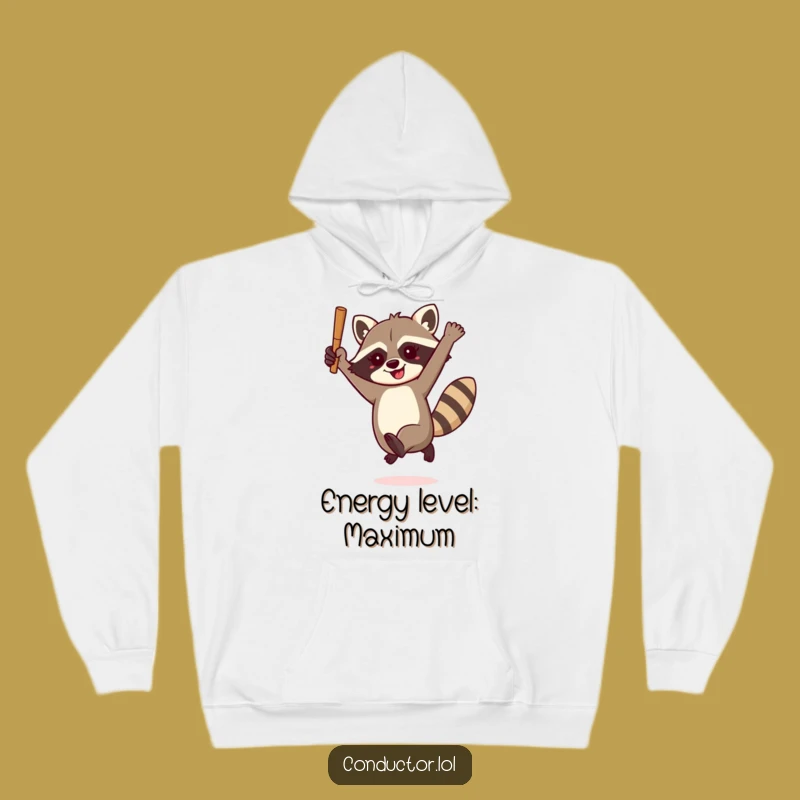 Funny Raccoon Conductor Hoodie: Stay Warm and Wild This Season!