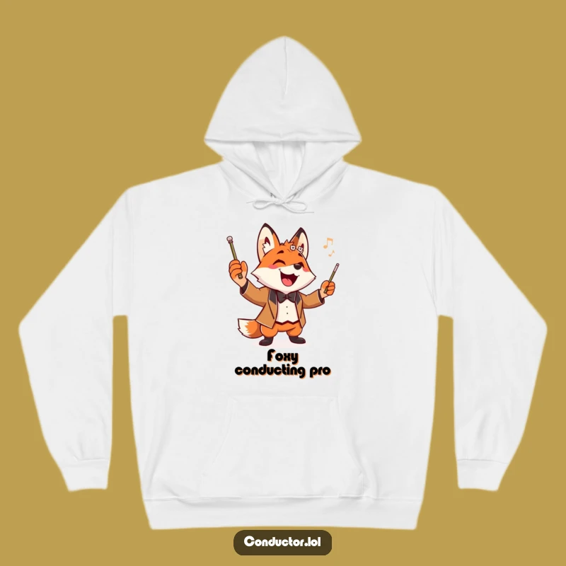 Funny Fox Conductor Hoodie: Cozy Up with Maestro Drama