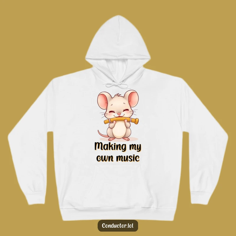 Funny Mouse Flute Hoodie: Cozy and Cute Musical Character, Perfect Funny Gift