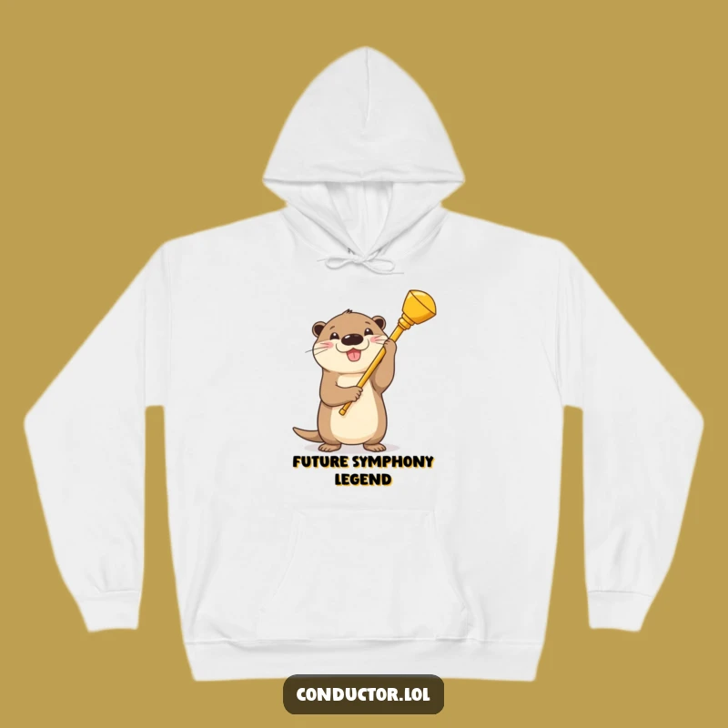 Funny Otter Maestro Hoodie: Cozy & Hilarious Conductor Sweatshirt for Music Fans