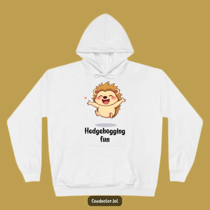 Funny Hedgehog Director Hoodie - Cozy Joyful Maestro Sweatshirt