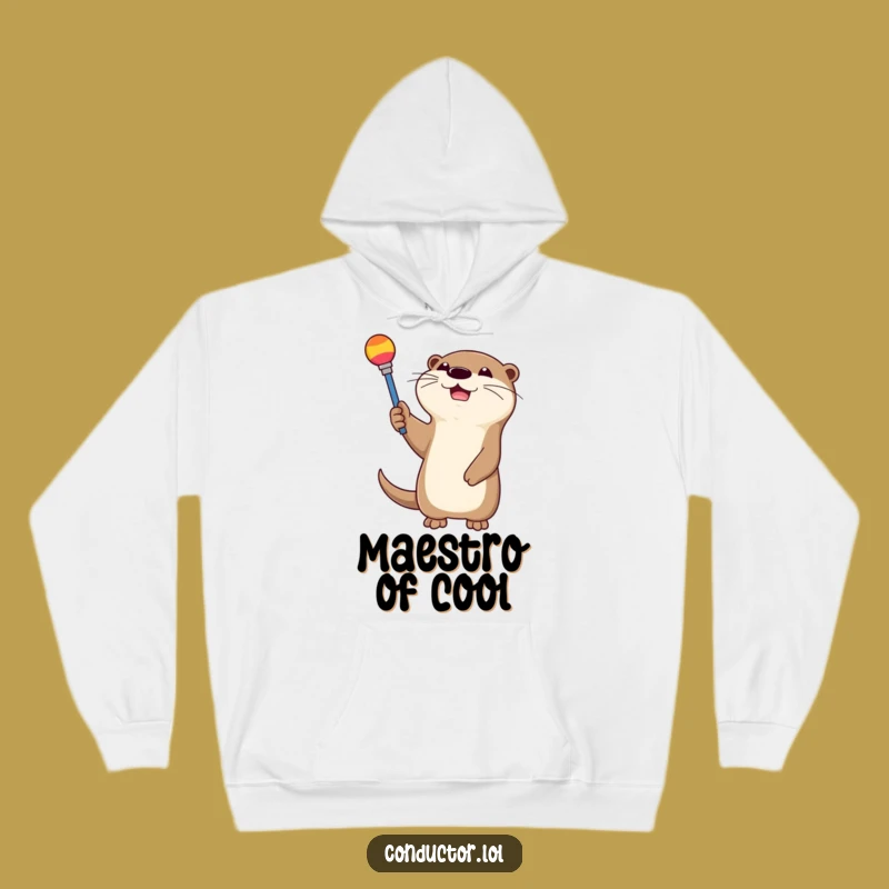 Funny Otter Hoodie: Happy Conductor Sweatshirt, Cozy Funny Gift!