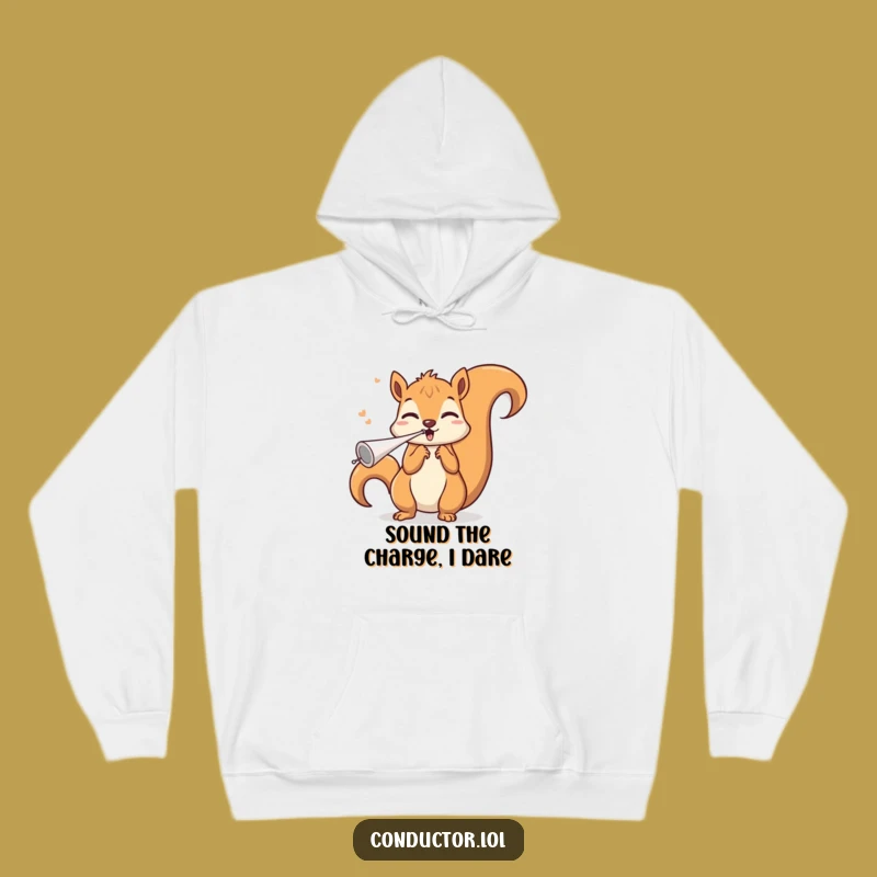 Funny Squirrel Conductor Hoodie: Stay Cozy and Comical This Season!