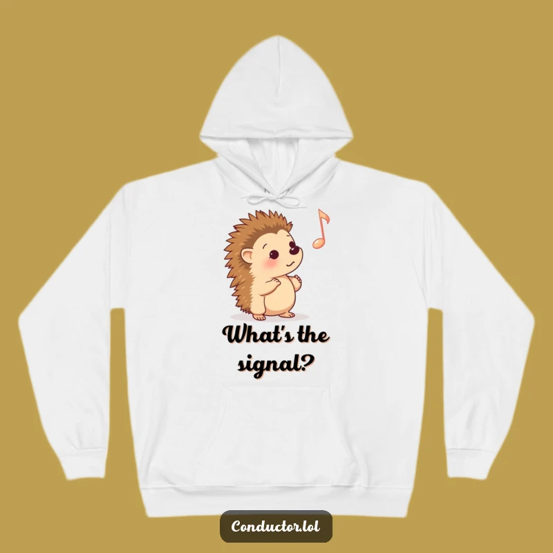 Cozy Funny Hedgehog Cue Hoodie: Warmth & Musical Focus