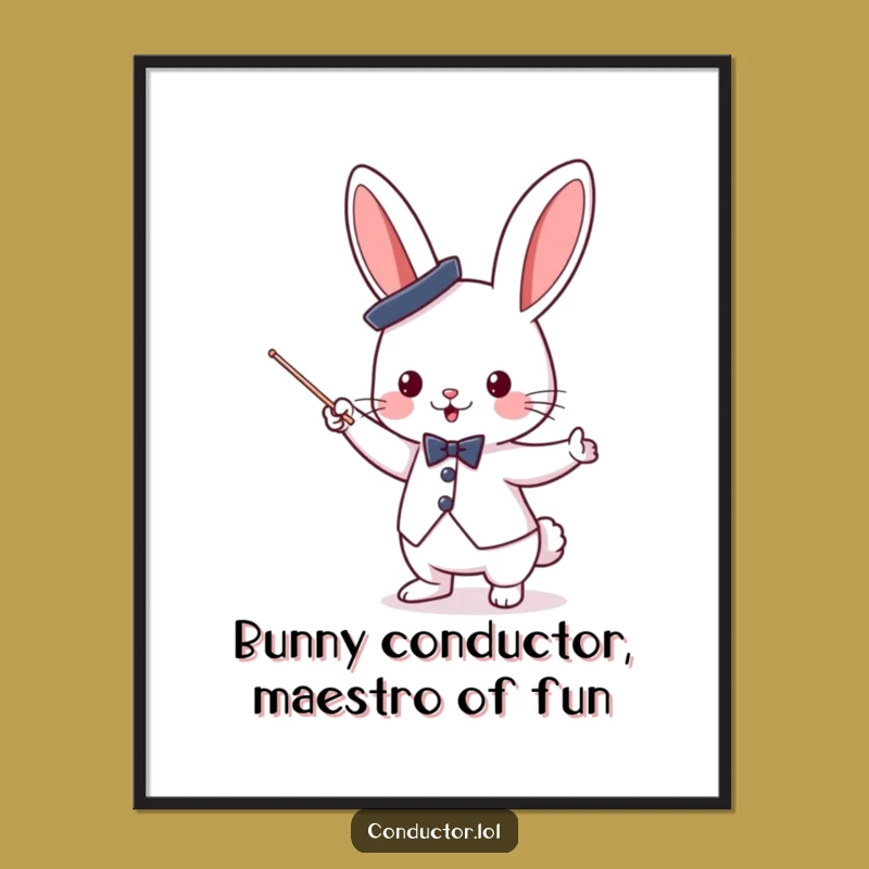 Funny Free Printable Wall Art: Bunny Maestro for a Playful, Harmonious Home
