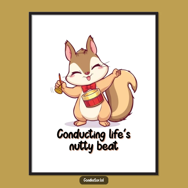 Free Printable Squirrel Conductor Wall Art - Funny Downloadable Music Decor for Your Home