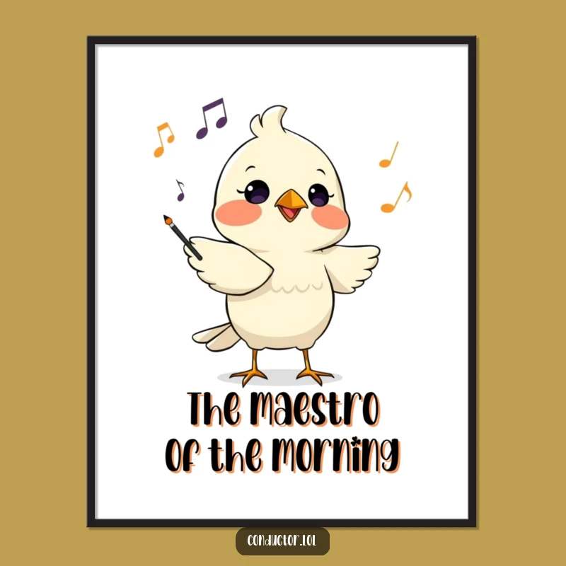 Free Printable Bird Conductor Wall Art - Funny Downloadable Music Decor for Your Home