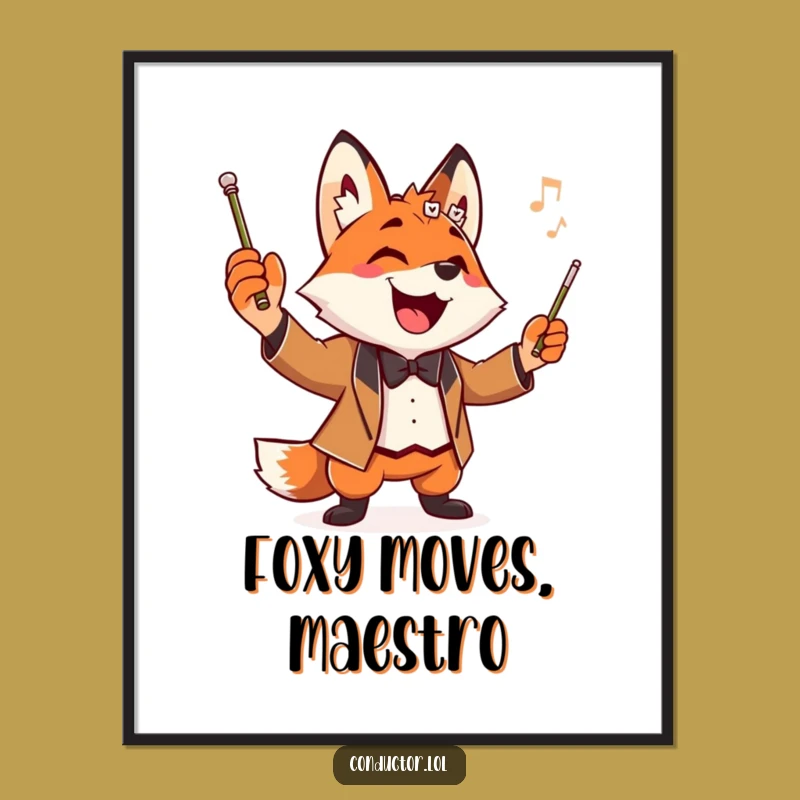 Free Printable Fox Conductor Wall Art: Chic Downloadable Decor for a Dramatic Flair