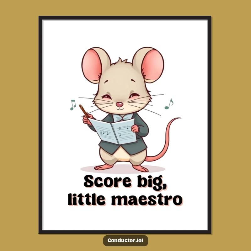 Free Printable Mouse Conductor Wall Art - Funny Downloadable Music Decor for Your Home