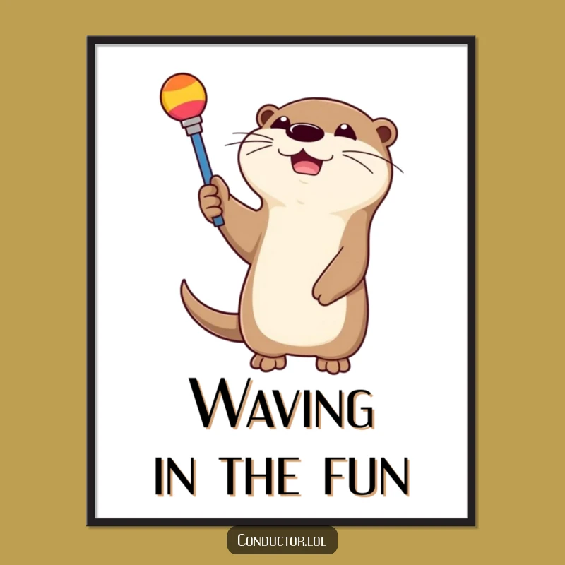 Free Printable Otter Art: Funny Conductor Downloadable Wall Art for Whimsical Decor