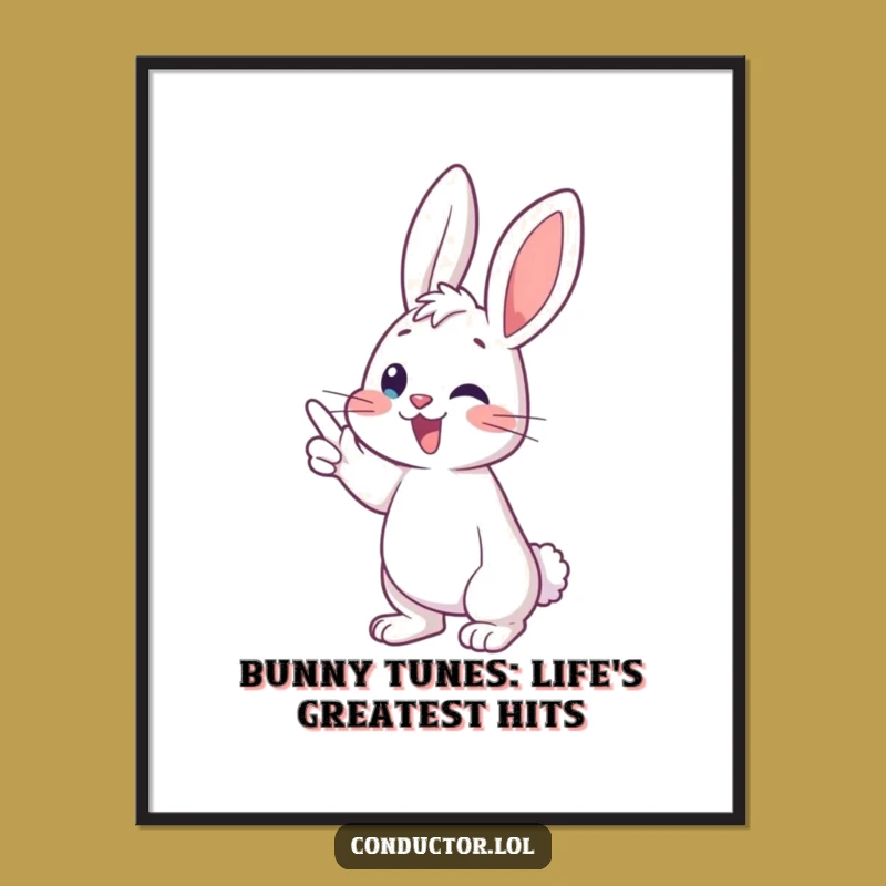 Funny Free Printable Wall Art: Joyful Bunny Music Lover Decor, DIYDownloadable Art!