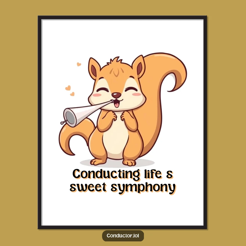 Funny Free Printable Wall Art: Triumphant Squirrel Whistle Blast Downloadable Decor!