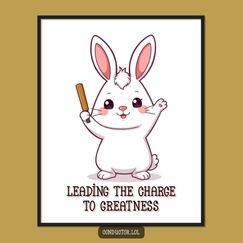 Funny Free Printable Rabbit Maestro Wall Art - Downloadable Decor