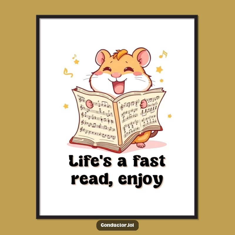 Funny Free Printable Wall Art: Hamster Flipping Score - Downloadable Humorous Decor Download
