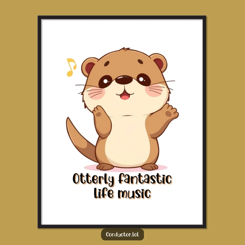 Funny Free Printable Wall Art: Otter's Crescendo Gesture - Downloadable Humorous Decor Download