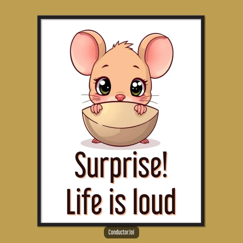Free Printable Wall Art: Startled Mouse's Percussive Surprise!