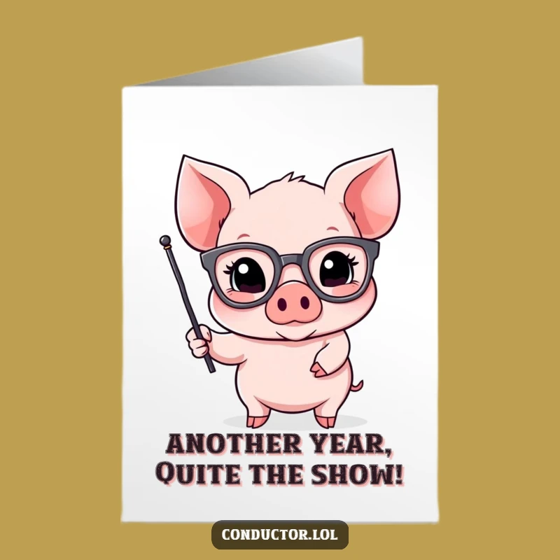 Free Printable Piglet Professor Birthday Card - Funny Downloadable Gift for Smarty Pants