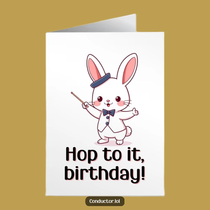Free Printable Birthday Card: Bunny Maestro Conducts a Joyful Birthday Symphony!