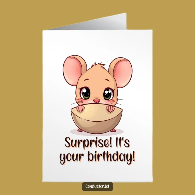 Free Printable Birthday Card: Startling Mouse Surprise for a Loud Celebration!