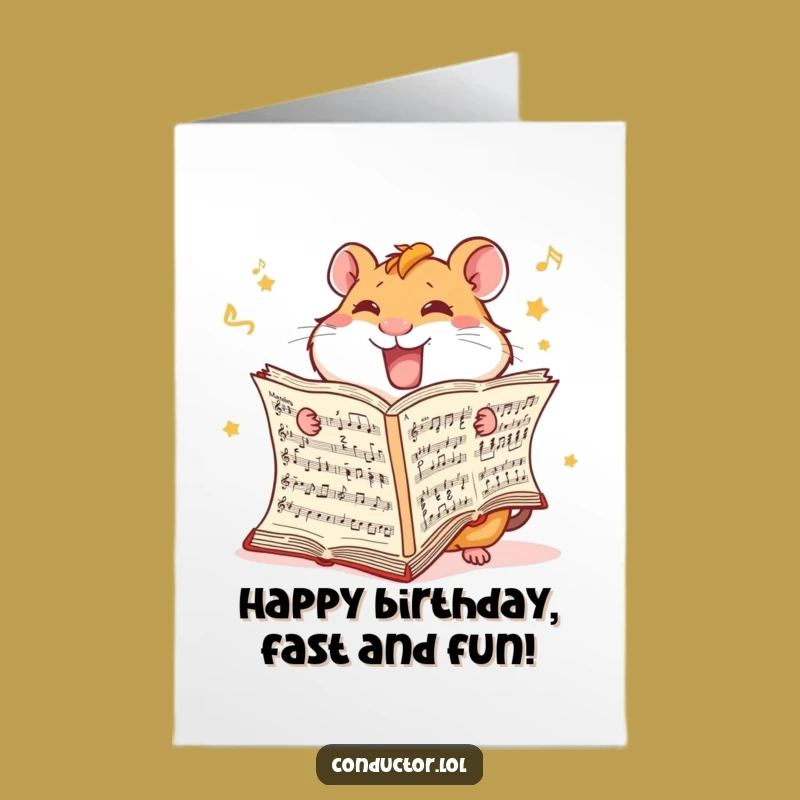 Free Printable Birthday Card: Hamster's Score Mania - Downloadable Humorous Gift