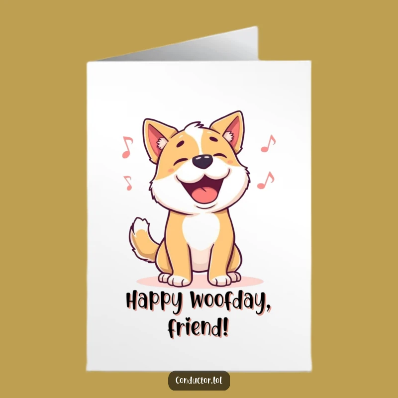 Free Printable Dog Birthday Card: Funny Barking Music Lover Gift