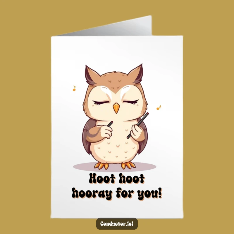 Free Printable Birthday Card: Owl Maestro Conducting Your Big Day!