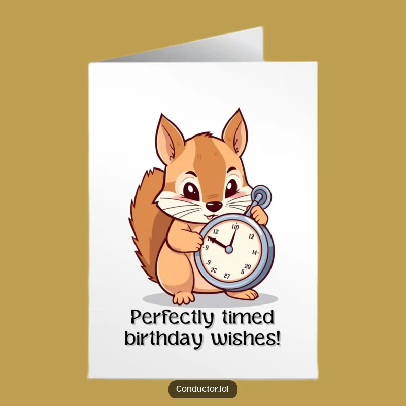 Free Printable Birthday Card: Squirrel Maestro Funny Downloadable Gift