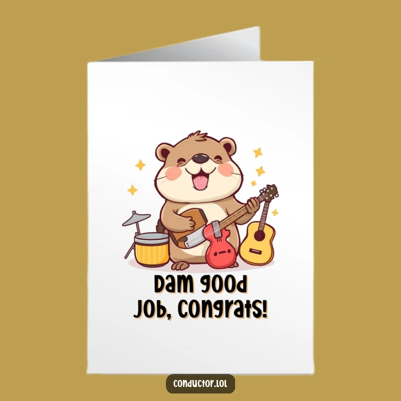 Free Printable Congrats Card: Beaver's Perfect Harmony, Awesome Downloadable Gift