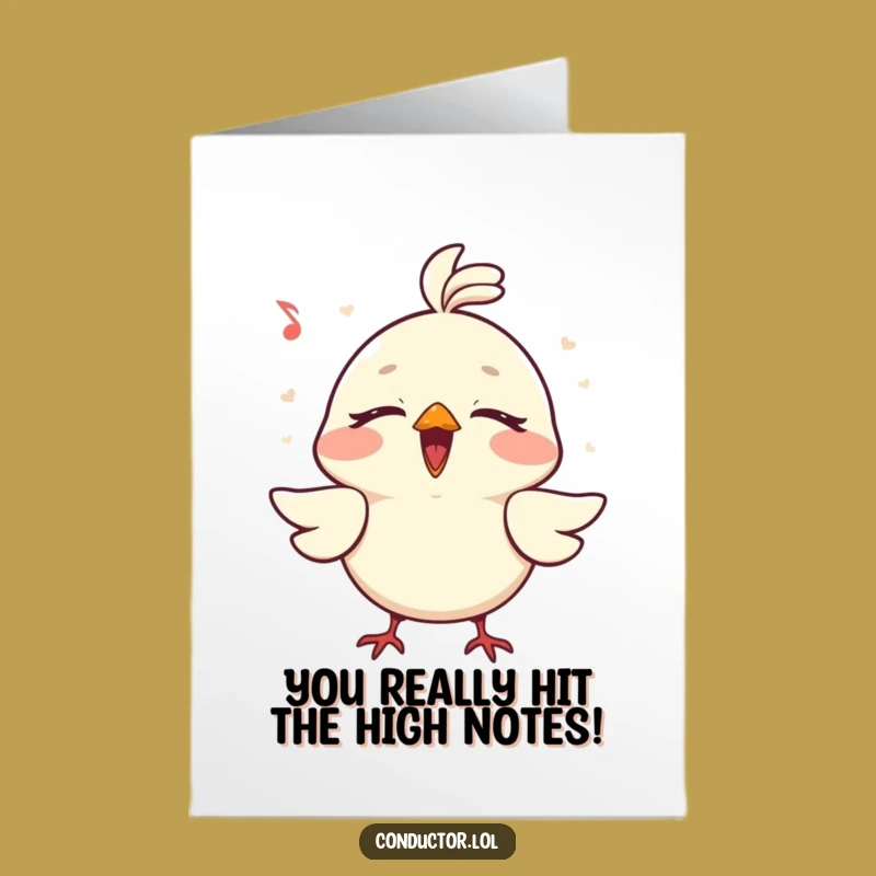 Free Printable Congrats Card: Bird Singing Loudly - Celebrate Success Downloadable
