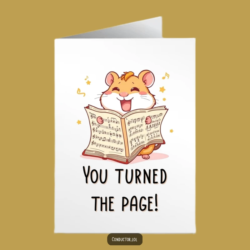 Free Printable Congrats Card: Hamster Hits the Right Note - Downloadable Humorous Gift