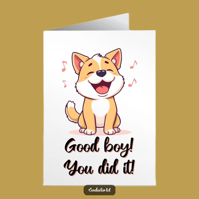 Free Printable Dog Congrats Card: Funny Barking Celebration Downloadable