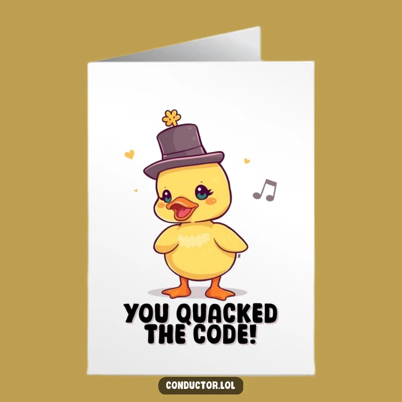 Free Printable Duckling Top Hat Congratulations Card - Hilarious Downloadable Gift for Achievers